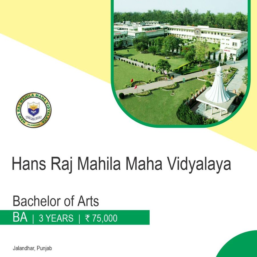 Bachelor of Arts [BA] at Hans Raj Mahila Maha Vidyalaya, Jalandhar